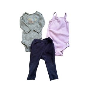 Baby Girl 3-Piece Outfit Lot 6–12M Carter's Old Navy Gerber Bodysuit Pants as is